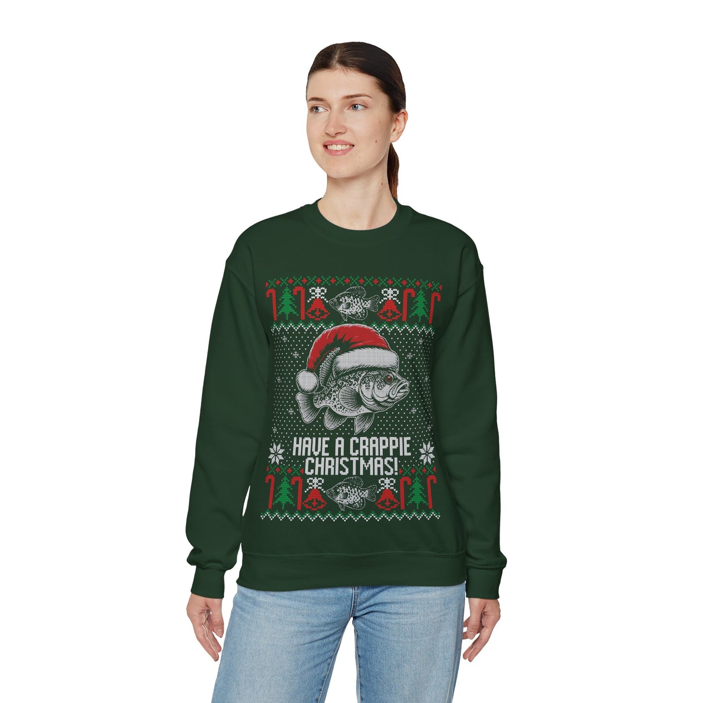 Ugly Crappie Christmas Sweater Crewneck Sweatshirt